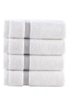 Brooks Brothers Contrast Border 4-piece Towel Set In White/taupe