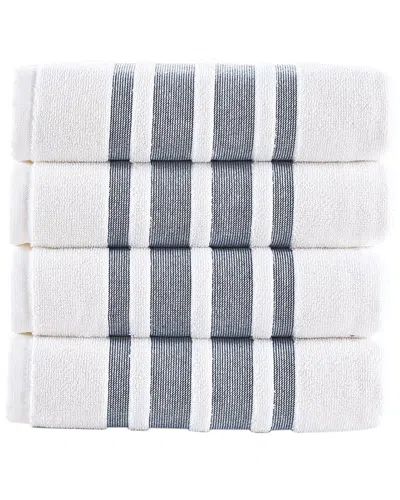 BROOKS BROTHERS BROOKS BROTHERS CONTRAST BORDER 4PC HAND TOWELS
