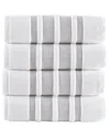 Brooks Brothers Contrast Border 4pc Hand Towels In Taupe