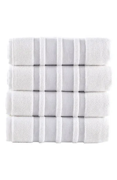 Brooks Brothers Contrast Border 4-piece Towel Set In White