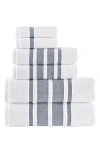 Brooks Brothers Contrast Border 6-piece Towel Set In Navy