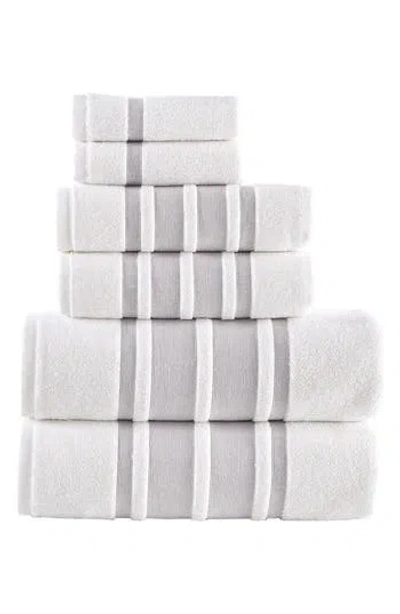 Brooks Brothers Contrast Border 6-piece Towel Set In Taupe