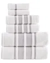 Brooks Brothers Contrast Border 6pc Towel Set In Taupe