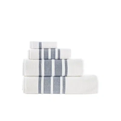 Brooks Brothers Contrast Border Bath Towel In Navy