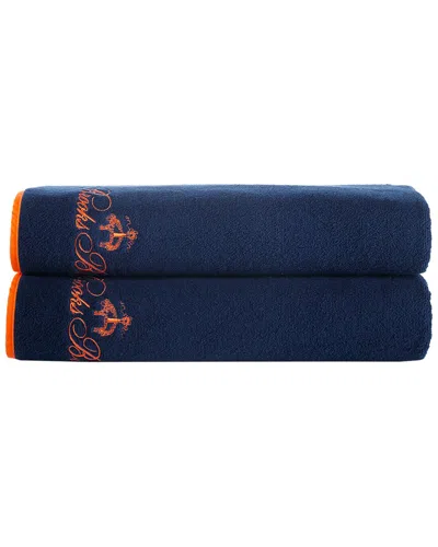 BROOKS BROTHERS BROOKS BROTHERS CONTRAST FRAME 2PC BATH SHEETS