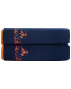 Brooks Brothers Contrast Frame 2pc Bath Towels In Navy