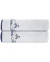Brooks Brothers Contrast Frame 2pc Bath Towels In Silver
