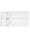 Brooks Brothers Contrast Frame 2pc Bath Towels In White