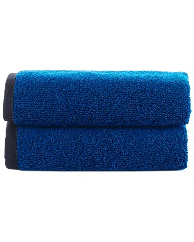 Brooks Brothers Contrast Frame 2pc Wash Towels In Blue