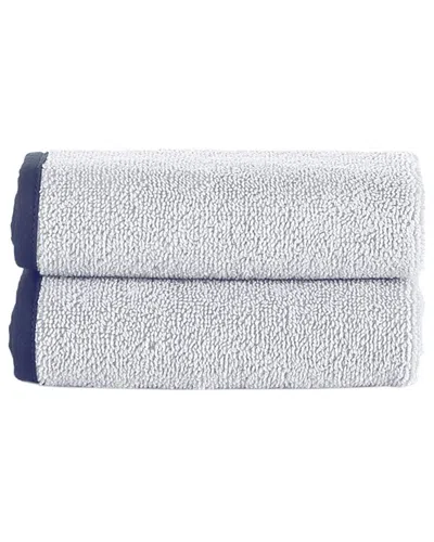 Brooks Brothers Contrast Frame 2pc Wash Towels In Gray