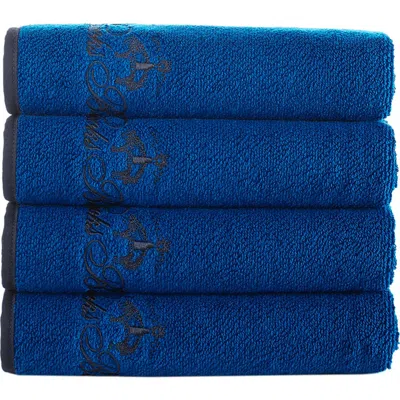 Brooks Brothers Contrast Frame 4-pack Turkish Cotton Hand Towels In Blue