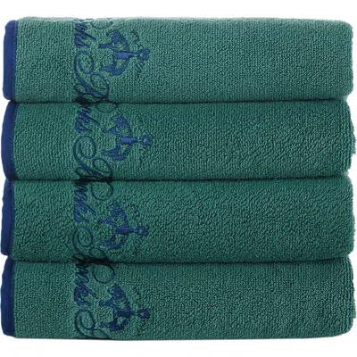 Brooks Brothers Contrast Frame 4-pack Turkish Cotton Hand Towels In Green