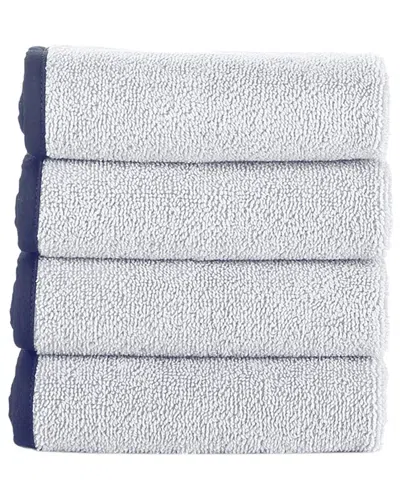 Brooks Brothers Contrast Frame 4pc Wash Towels In Gray