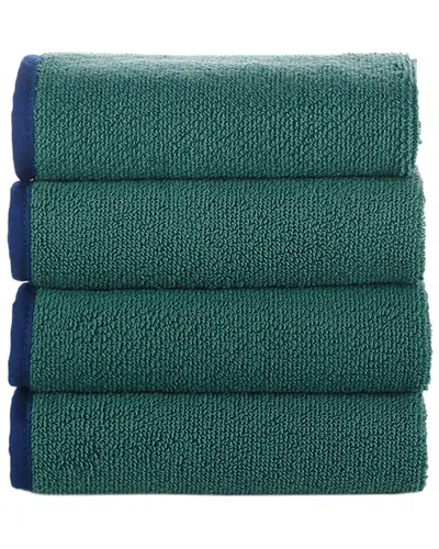 Brooks Brothers Contrast Frame 4pc Wash Towels In Green