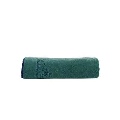 Brooks Brothers Contrast Frame Bath Towel In Deep Jungle