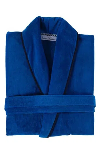 Brooks Brothers Contrast Frame Cotton Robe In Blue