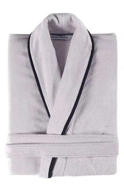 Brooks Brothers Contrast Frame Cotton Robe In Silver