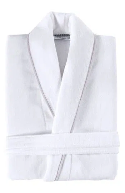 Brooks Brothers Contrast Frame Cotton Robe In White