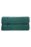 Brooks Brothers Contrast Frame 2 Piece Turkish Cotton Bath Towel Set In Green