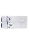 Brooks Brothers Contrast Frame 2 Piece Turkish Cotton Bath Towel Set Bedding In White