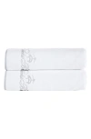 Brooks Brothers Contrast Frame 2 Piece Turkish Cotton Bath Towel Set Bedding In White