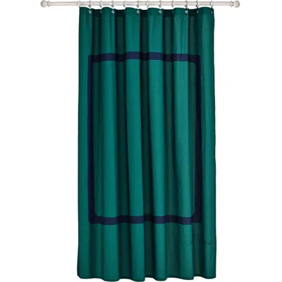 Brooks Brothers Contrast Frame Shower Curtain In Green