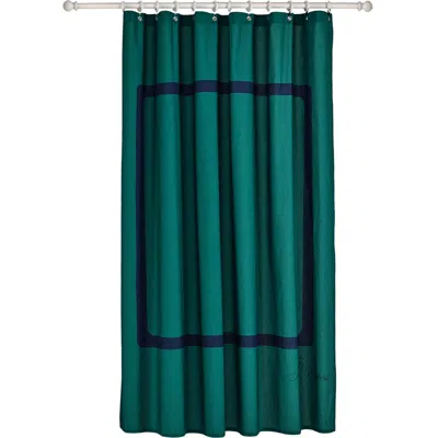 Brooks Brothers Contrast Frame Shower Curtain In Deep Jungle