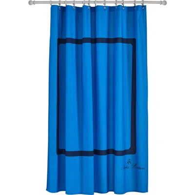 Brooks Brothers Contrast Frame Shower Curtain In Royal Blue