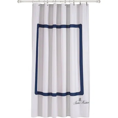 Brooks Brothers Contrast Frame Shower Curtain In White