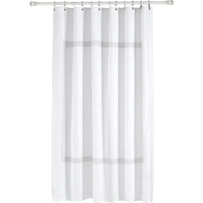 Brooks Brothers Contrast Frame Shower Curtain In White