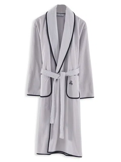 Brooks Brothers Kids' Contrast Frame Turkish Cotton Bathrobe In Gray