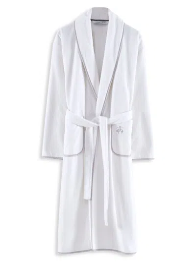 Brooks Brothers Kids' Contrast Frame Turkish Cotton Bathrobe In White