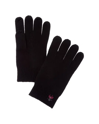 Brooks Brothers Core Rib Wool & Cashmere-blend Glover In Black