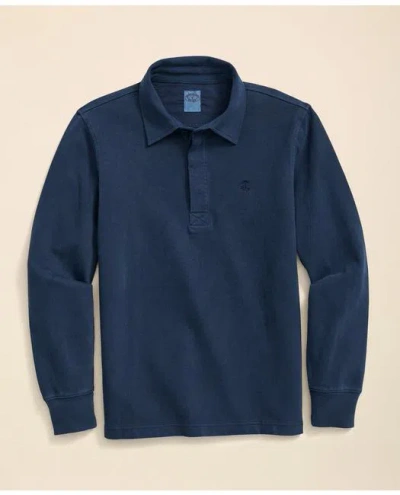 Brooks Brothers Cotton Applique Rugby Shirt In Navy