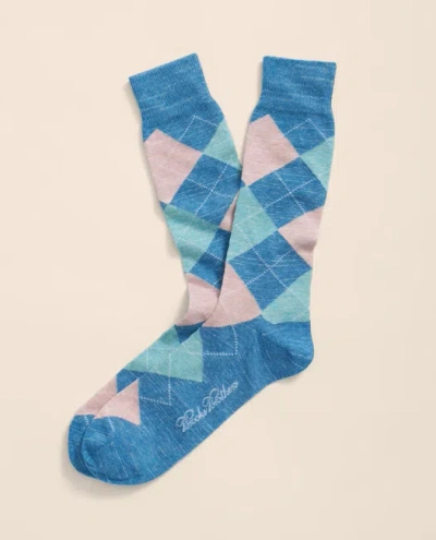Brooks Brothers Cotton Blend Argyle Socks In Blue