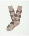 Brooks Brothers Cotton Blend Argyle Socks In Khaki