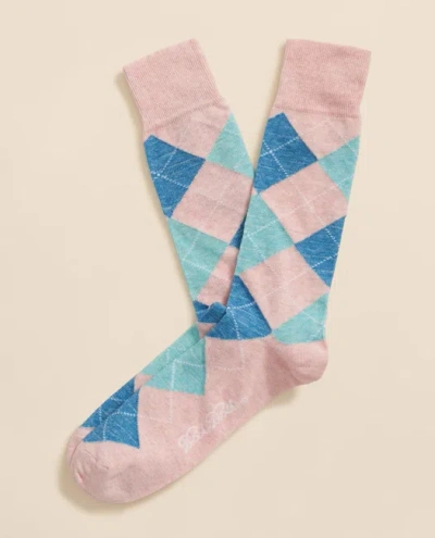 Brooks Brothers Cotton Blend Argyle Socks In Pink