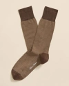 Brooks Brothers Cotton-blend Birdseye Socks In Brown