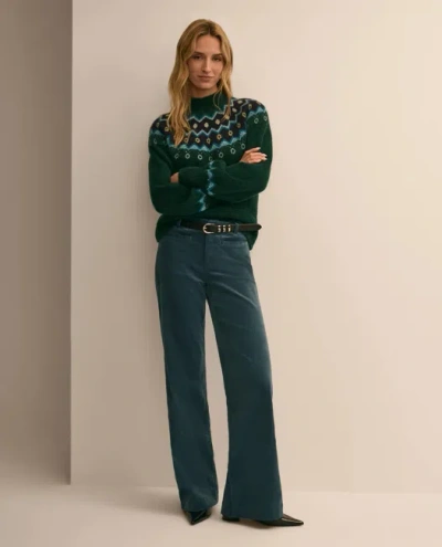 Brooks Brothers Cotton Blend Corduroy Flare Pants In Green