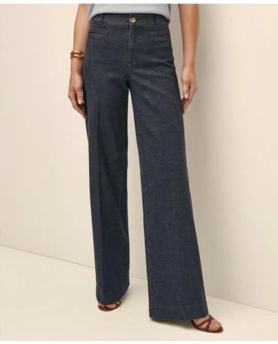 Brooks Brothers Cotton Blend Denim Trousers In Denim Blue