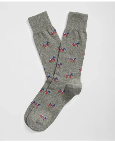 Brooks Brothers Cotton-blend Donkey Socks In Grey