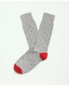 Brooks Brothers Cotton Blend Dot Socks In Light Grey