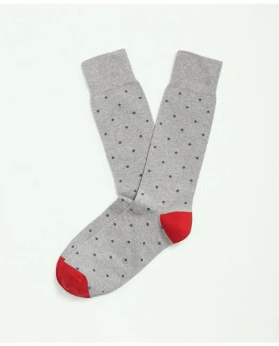 Brooks Brothers Cotton Blend Dot Socks | Light Grey