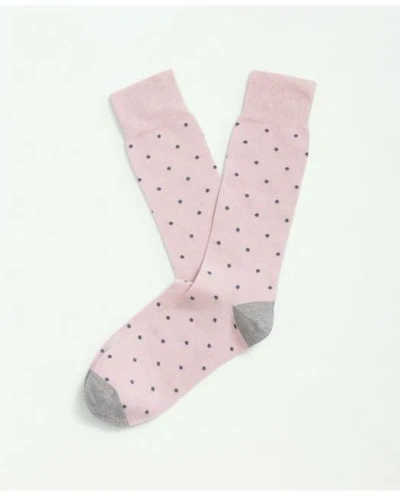 Brooks Brothers Cotton Blend Dot Socks In Light Pink