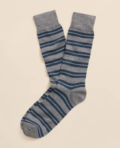Brooks Brothers Cotton-blend Double-striped Socks In Gray