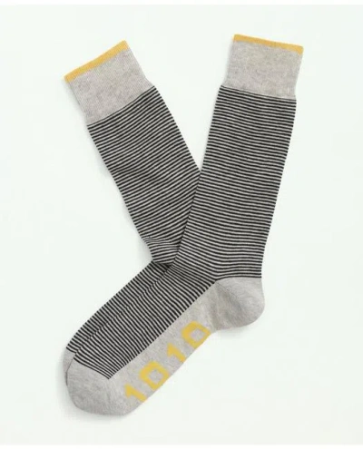 Brooks Brothers Cotton Blend Feeder Striped Socks In Grey