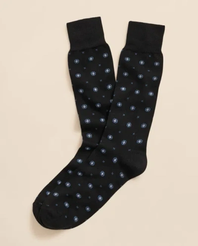 Brooks Brothers Cotton-blend Foulard Socks In Black
