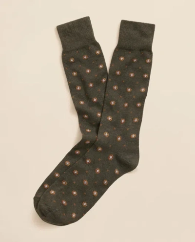 Brooks Brothers Cotton-blend Foulard Socks In Green