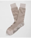 Brooks Brothers Cotton Blend Herringbone Socks In Beige