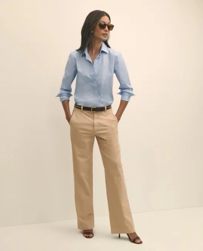 Brooks Brothers Cotton Blend Relaxed Chino Pants In Blue
